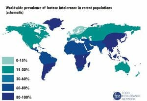 Worldwide prevalence of lactose intolerance in recent populations